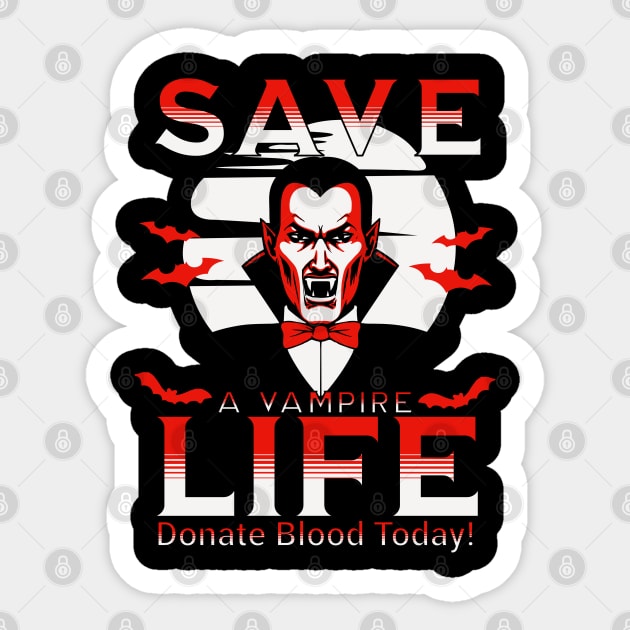 Save a vampire life Sticker by Emmi Fox Designs